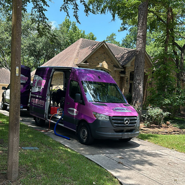 Breeze Air service van at customer home